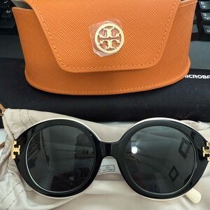Tory Burch Black Sunglasses with Gold Accents